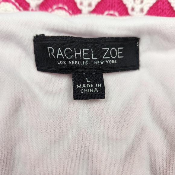 Rachel Zoe Knit Crochet Cotton Maxi Dress Sz L Chevron Boho Beach Festival - Picture 6 of 8